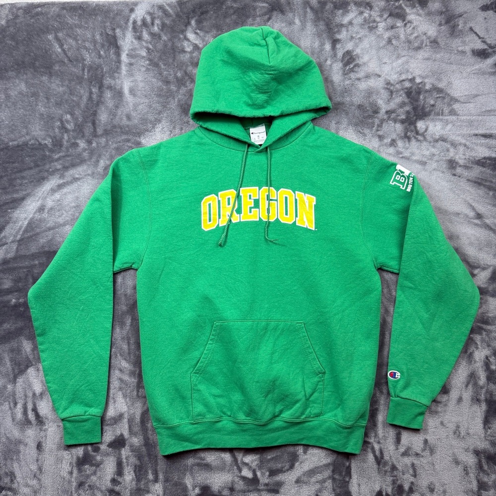 Champion Oregon Ducks Hoodie Mens Medium Green Big Ten Eco Fleece Pullover